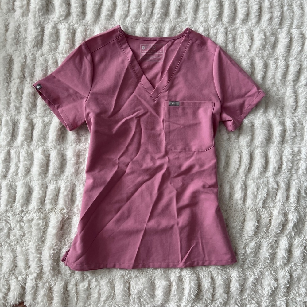 Figs Chalk Pink Catarina One-Pocket Scrub Top Size XS